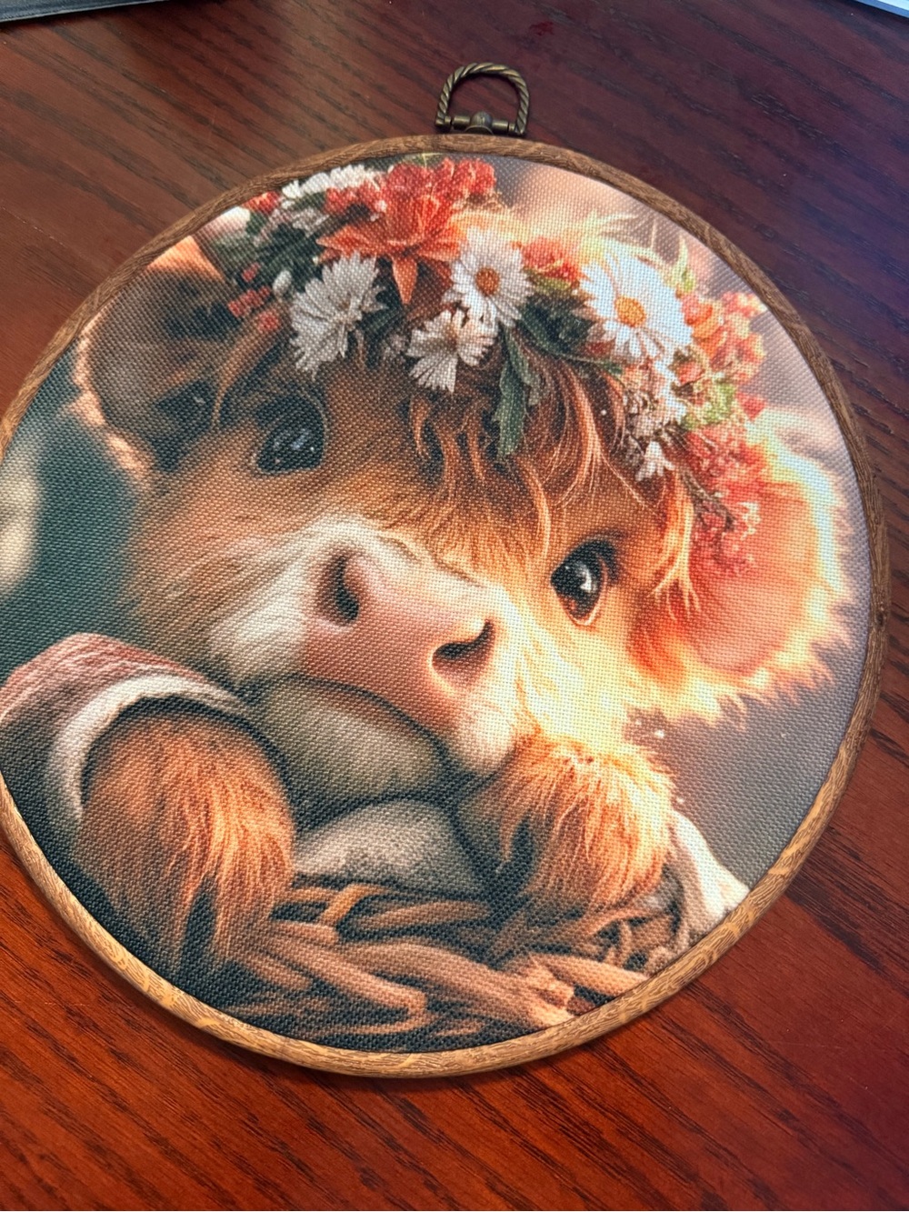 ✴️New✴️Floral Crown Calf Canvas Wall Art